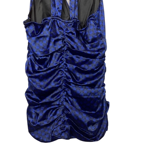 EXPRESS Halter Satin Blue Top Y2K Size 8 - Picture 4 of 8